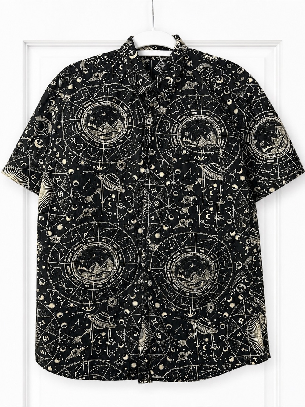 Super Massive Celestial Zodiac Button-Up Shirt | Size Medium